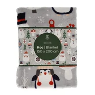 Koce - Koc 150x200 Winter fun szary świąteczny bałwanki - miniaturka - grafika 1