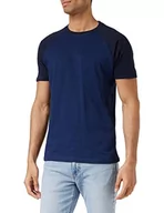 Koszulki męskie - Urban Classics T-shirt męski Raglan Contrast Tee, ciemnoniebieski/granatowy, M - miniaturka - grafika 1
