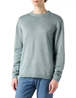 Bluzy męskie - Urban Classics Męska bluza Washed Sweater, niebieski, S - grafika 1