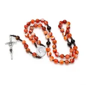 Różańce - Różaniec ręcznie robiony, damski, męski, różaniec, brązowy agat 6mm - miniaturka - grafika 1