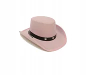 Dodatki do strojów karnawałowych - Kapelusz kowbojski różowy/1 sztuka - miniaturka - grafika 1