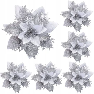 GWIAZDA BETLEJEMSKA NA CHOINKĘ KWIATY STROIK POINSECJA 6SZT [SE-GB6] - Ozdoby bożonarodzeniowe - miniaturka - grafika 1