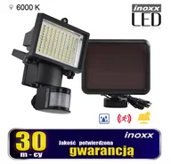 Lampy ogrodowe - Lampa solarna naświetlacz led 100 diod smd z czujnikiem ruchu i zmierzchu - miniaturka - grafika 1