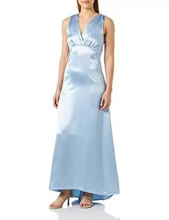 Sukienki - Vila Damska sukienka Visittas V-Neck S/L Maxi Dress-Noos, Kentucky Blue, 40 - grafika 1