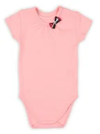 Body dla niemowląt - Niemowlęce body z krótkim rękawem różowe Nicol,r.68 - miniaturka - grafika 1