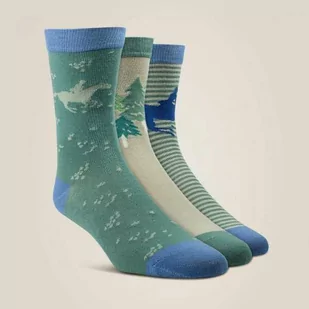 Ariat Skarpetki CHARM CREW SOCKS - purity/arctic horses - 3-pak - Skarpetki jeździeckie - miniaturka - grafika 1