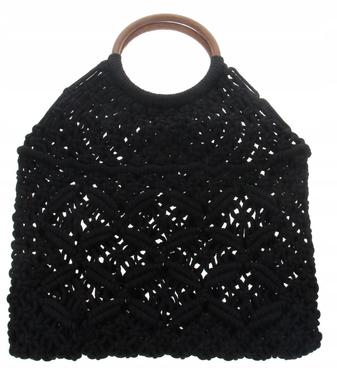 Torebka Ażurowa Czarna Mała bez Wzoru Olc