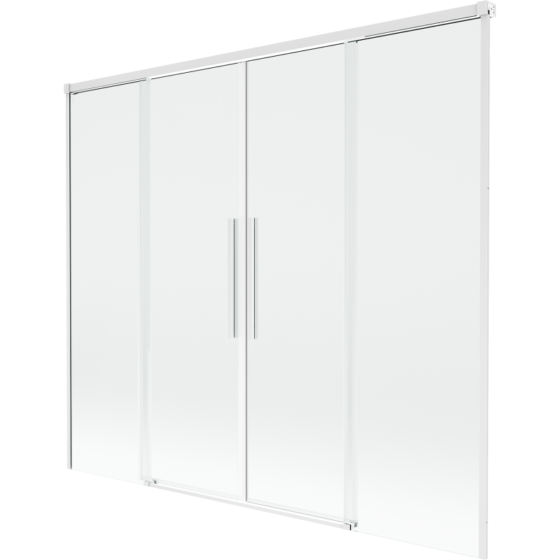 Mexen Rox parawan nawannowy 2-skrzydłowy rozsuwany 180 x 150 cm, transparent, biały - 8C9-180-002-20-00