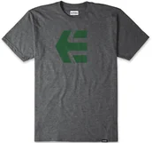 Koszulki męskie - t-shirt ETNIES ICON TEE GREY/GREEN - miniaturka - grafika 1