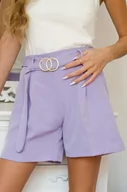 Spodenki damskie - ELEGANCKIE SZORTY Z WYSOKIM STANEM -LILIOWE - Olika - miniaturka - grafika 1