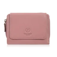 Portfele - Portfel damski skórzany różowy duży w orientacji poziomej z RFID Paolo Peruzzi SL-07-PI - miniaturka - grafika 1