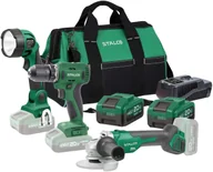 Zestawy elektronarzędzi - Zestaw Stalco Szlifierka + Wkrętarka + Latarka + 2x 4Ah S-97379 - miniaturka - grafika 1