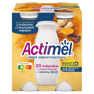Actimel Mleko fermentowane o smaku imbir-kurkuma-cynamon 400 g (4 x 100 g) - Kefiry, jogurty, maślanki - miniaturka - grafika 1
