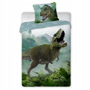 Pościel Dino T-Rex 140x200 70x90 Bawełniana Zielona Młodzieżowa - Pościel dla dzieci Pościel Dino T-Rex 140x200 70x90 Bawełniana Zielona Młodzieżowa - Pościel dla dzieci - miniaturka - grafika 1