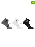 Skarpetki męskie - SALOMON Skarpety funkcyjne (3 pary) "Everyday Ankle" w kolorze szaro-biało-czarnym - miniaturka - grafika 1