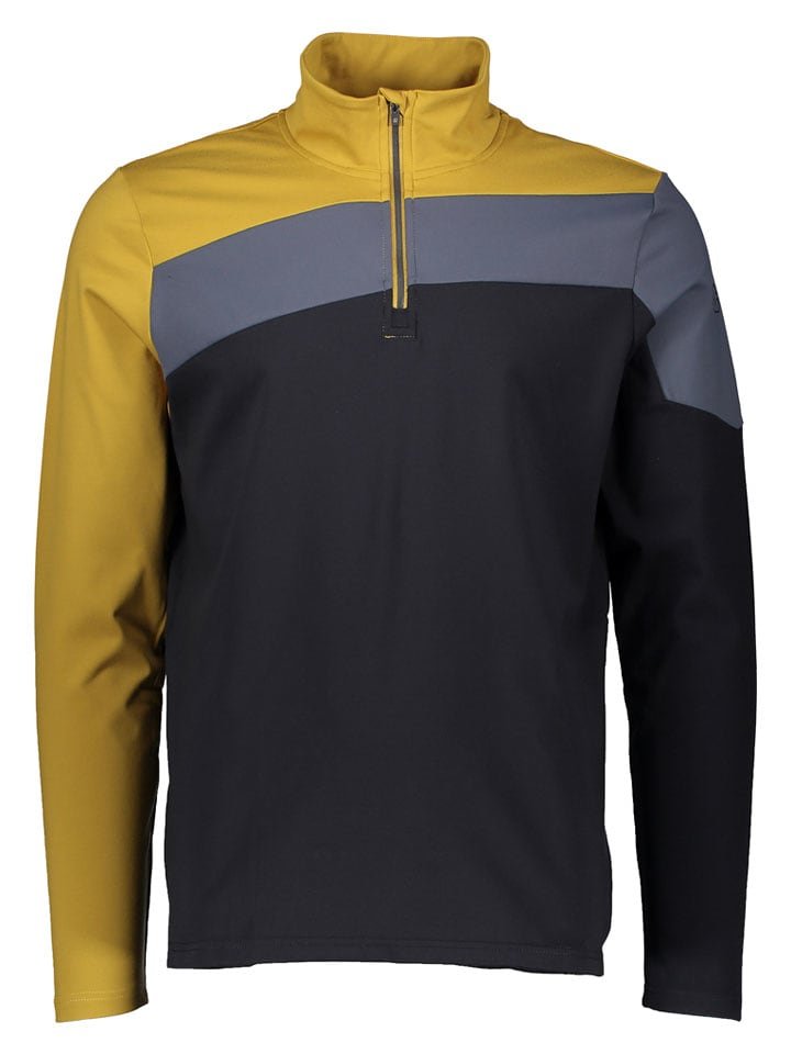 Killtec Koszulka funkcyjna w kolorze czarno-musztardowym