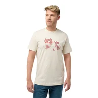 Koszulki męskie - Męska koszulka z krótkim rękawem Jack Wolfskin BERGBLICK T M panna cotta - S - miniaturka - grafika 1