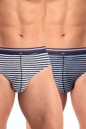 Slipy męskie bawełniane (2 pack) w paski MPP 338 Key - Majtki męskie - miniaturka - grafika 1