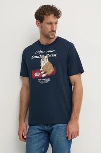 Pepe Jeans t-shirt bawełniany AXEL TEE męski kolor granatowy z nadrukiem PM509622 - Koszulki męskie - miniaturka - grafika 1