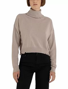 Replay Damski sweter z golfem wełna, szary (Coffee Cream 225), XXS, Coffee Cream 225, XXS - Swetry damskie - miniaturka - grafika 1