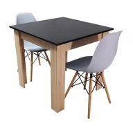 Stoły z krzesłami - Zestaw stół Modern 80 BS i 2 krzesła Milano szare - miniaturka - grafika 1