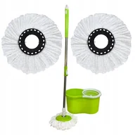 Miotły, szufle, mopy - Magiczny Mop Obrotowy + 2 Wkłady Wiadro Wyciskacz - miniaturka - grafika 1