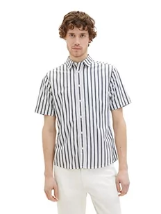 TOM TAILOR Koszula męska 1037282, 31785, granatowa, biała w paski, XXL, 31785 - Navy Off White Stripe, XXL - Koszule męskie - miniaturka - grafika 1