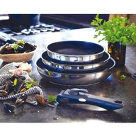 Zestawy garnków i patelni - Zestaw 3 patelni - BAUMALU - Comète - 20 / 24 / 28 cm - Rączka demontowalna - Stal nierdzewna - miniaturka - grafika 1