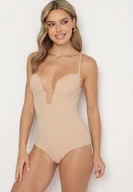 Body - Beżowe Body Modelujące z Usztywnionymi Miseczkami na Regulowanych Ramiączkach Noradia - miniaturka - grafika 1