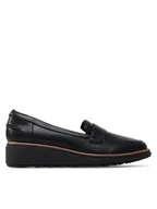 Półbuty damskie - Clarks Lordsy Sharon Gracie 261568164 Czarny - miniaturka - grafika 1