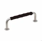 Zawiasy, okucia i inne akcesoria - Uchwyt meblowy podłużny 1353 96 Nikiel Szczotkowany z Czarną Skórą - miniaturka - grafika 1