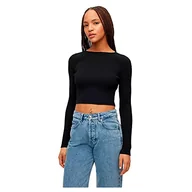 Bluzy damskie - HUGO Damska bluza Sanderiny Knitted, czarna, S, czarny (Black1), S - miniaturka - grafika 1