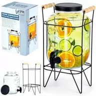 Saturatory - Słój do napojów z kranikiem i stojakiem czarnym 4,2 l kod: O-139600 - miniaturka - grafika 1