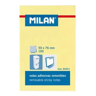 MILAN Karteczki samoprzylepne 50x76 mm żółte 100 sztuk - Szkolne artykuły papiernicze - miniaturka - grafika 2