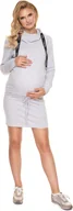 Sukienki ciążowe - PeeKaBoo Damska sukienka ciążowa Mysteusa szary XXL - miniaturka - grafika 1