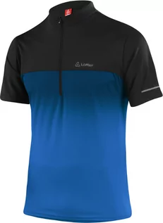 Koszulki rowerowe - Löffler Flow Bluza na zamek błyskawiczny Mężczyźni, czarny/niebieski EU 48 | S 2022 Koszulki kolarskie - grafika 1
