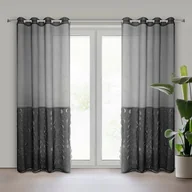 Firany - Firana Debora czarna 140x250 cm na przelotkach - miniaturka - grafika 1