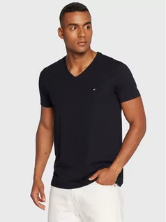 Koszulki męskie - Tommy Hilfiger T-Shirt Core Stretch MW0MW27540 Granatowy Extra Slim Fit - grafika 1