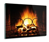 Deski do krojenia - osłona splashback druk Kominek ogień osłona 60x52, ArtprintCave - miniaturka - grafika 1