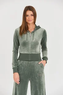 JUICY COUTURE Zielona bluza Marissa Velour Track Top - Juicy Couture - Bluzy damskie - miniaturka - grafika 1