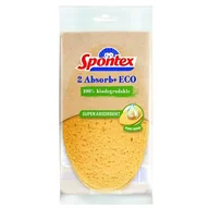 Ściereczki, gąbki, czyściki - Zmywak kuchenny SPONTEX Absorb+ Eco (2 sztuki) Żółty - miniaturka - grafika 1