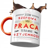 Kubki - Kubek Pomarańczowy dla Szefowej Prezent z Nadrukiem ze Zdjęciem + Opakowanie na prezent (wzór 03) - miniaturka - grafika 1