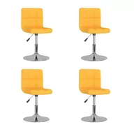 Krzesła - vidaXL Obrotowe krzesła stołowe 4 szt. żółte obite tkaniną 3087455 - miniaturka - grafika 1