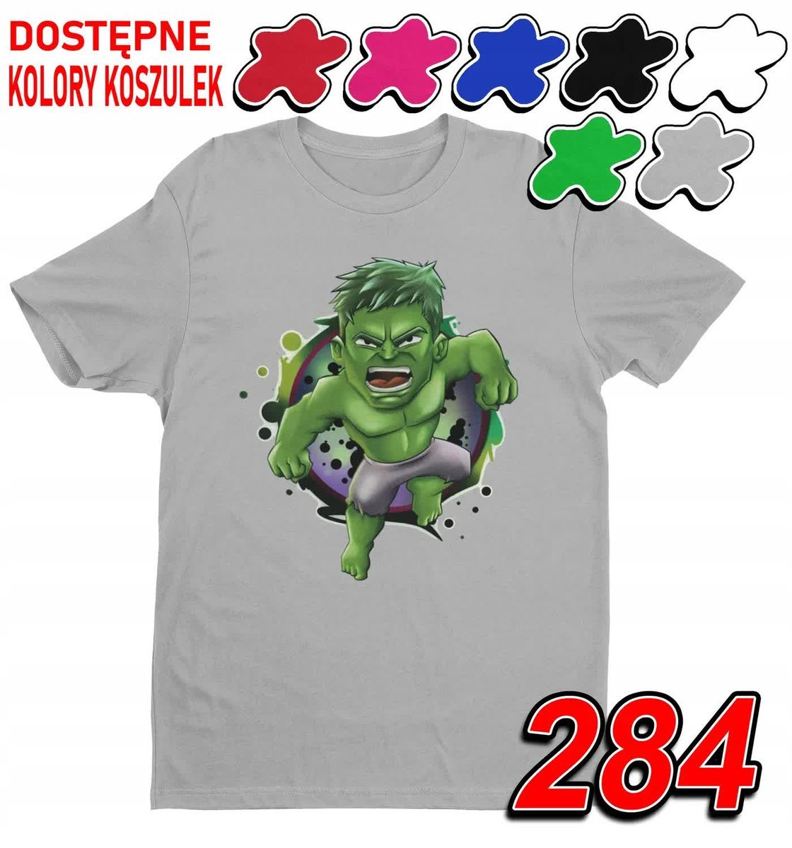 Dziecięca Koszulka T-Shirt Z Nadrukiem Avengers Hulk Marvel -M 134-140