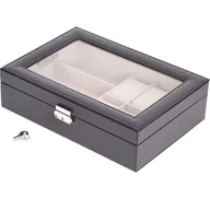 Pudła i pojemniki do przechowywania - Home Styling Collection Pudełko etui ORGANIZER na zegarki i okulary na 6 zegarków i 3 pary okularów 860509 - miniaturka - grafika 1