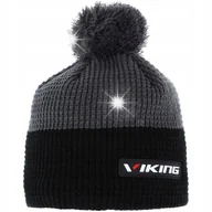 Czapki damskie - MĘSKA CZAPKA VIKING ZAK ZIMOWA CZARNA SZARA SPORTOWA Z POMPONEM - miniaturka - grafika 1