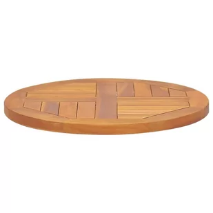 Blat stołu, lite drewno tekowe, okrągły, 2,5 cm, 50 cm Lumarko! - Meble modułowe i akcesoria - miniaturka - grafika 3