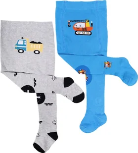 Rajstopy chłopięce do raczkowania ABS wywrotka i dźwig 2PAK 68-74 YOCLUB - Rajstopy dziecięce - miniaturka - grafika 1