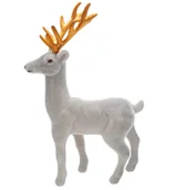 Ozdoby bożonarodzeniowe - Renifer Świąteczny Ze Złotym Porożem Szary Glamour 23 Cm - miniaturka - grafika 1