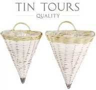 Kwietniki - KOMPLET 2 STOŻKÓW WIKLINOWYCH NA ŚCIANĘ - miniaturka - grafika 1